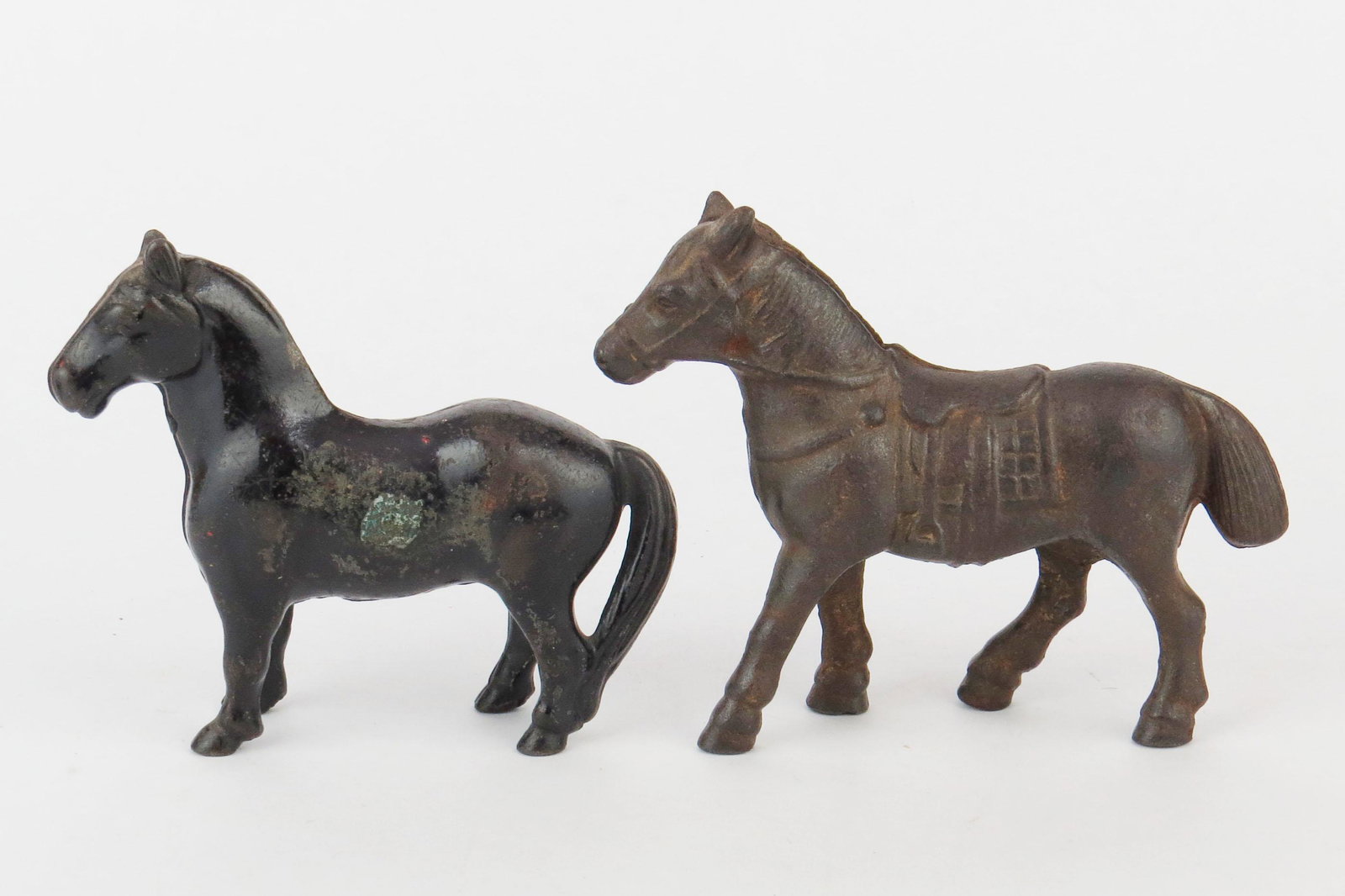 Lot of 2 CI Horse Banks (1 of 2)