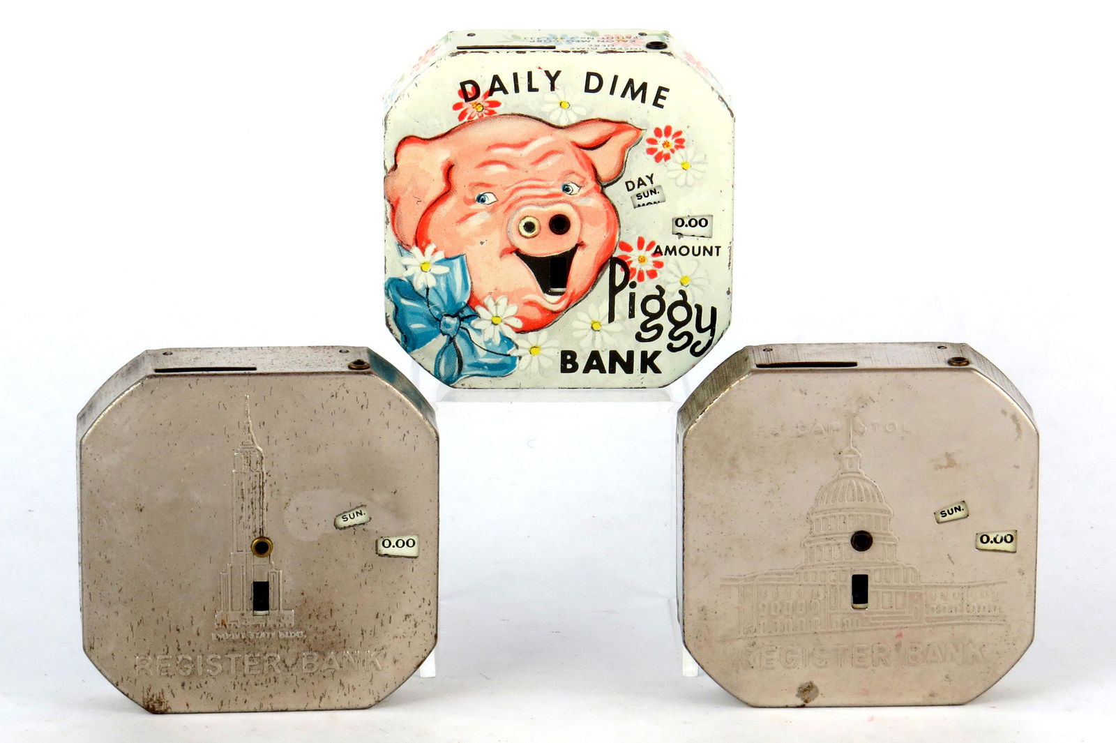 Lot of 3 Dime Register Banks (1 of 2)