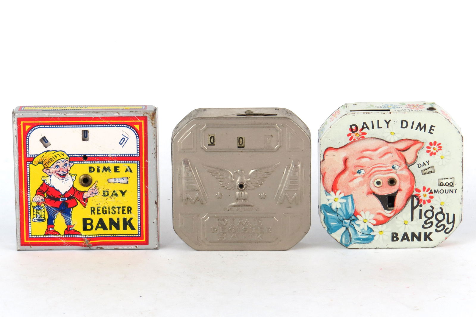 Lot of 3 Dime Register Banks (1 of 2)