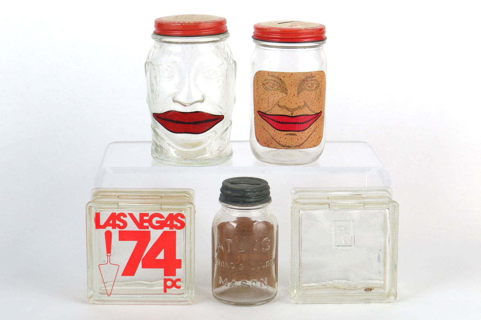 Lot of 5 Glass Misc. Banks (1 of 2)