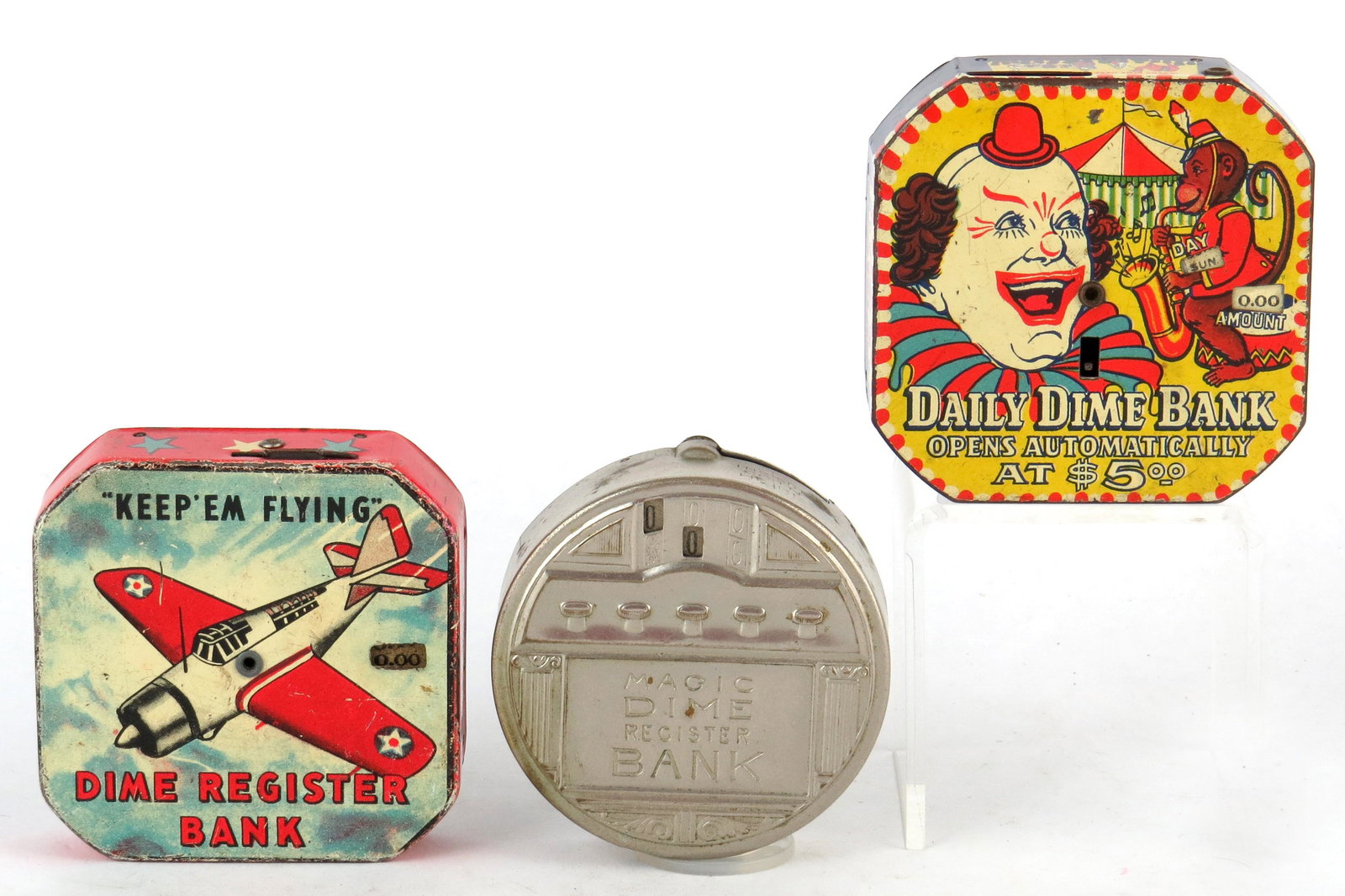 Lot of 3 Dime Register Banks (1 of 2)