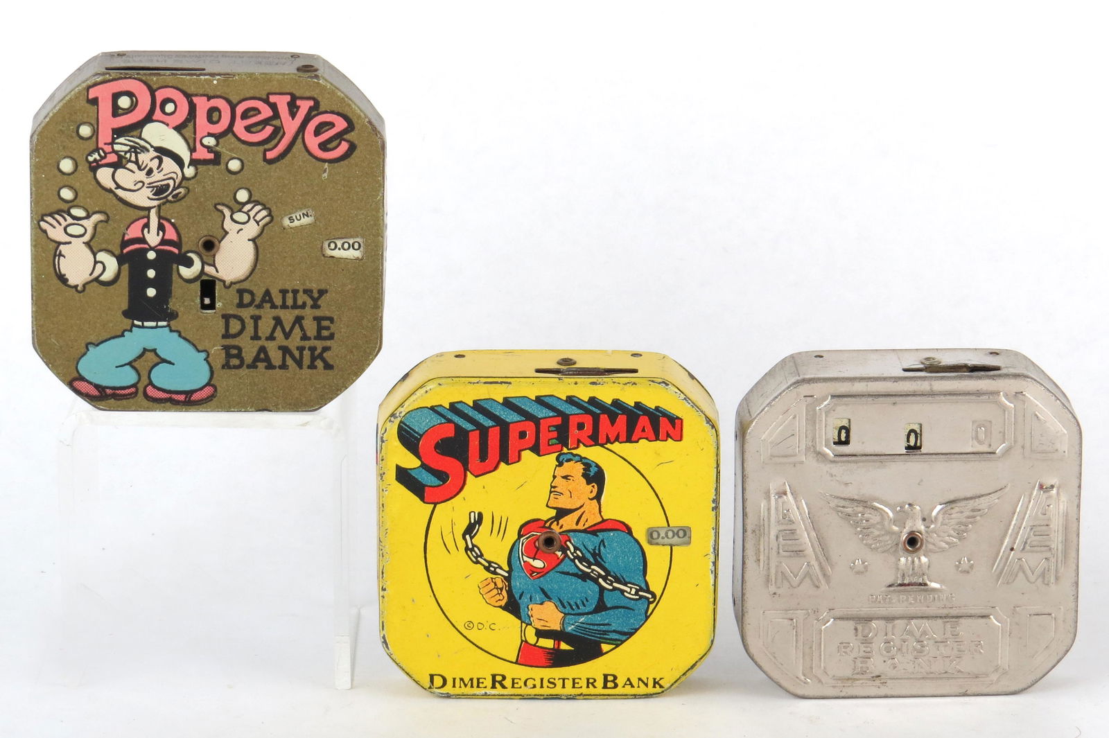 Lot of 3 Dime Register Banks (1 of 2)