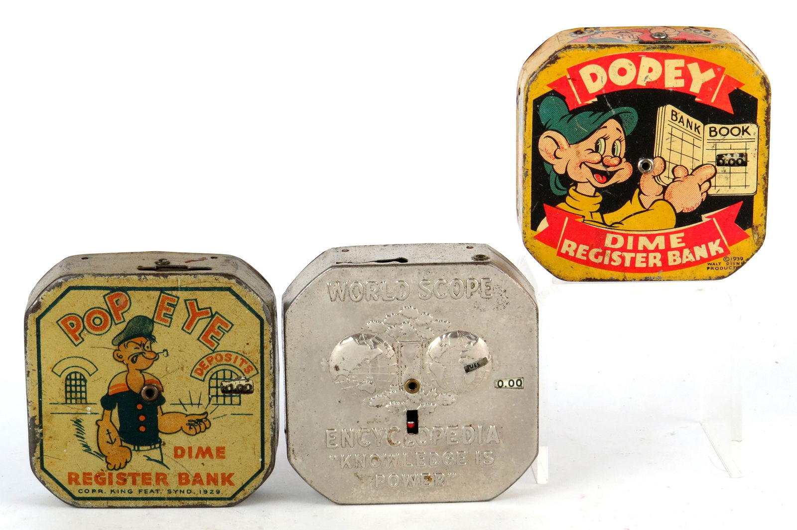 Lot of 3 Dime Register Banks (1 of 2)