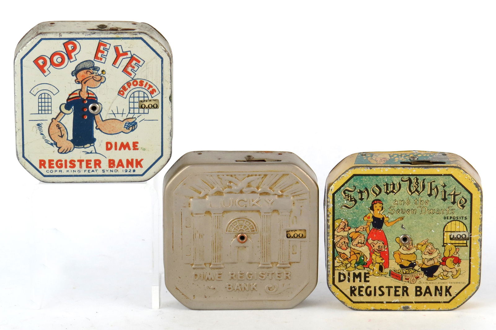 Lot of 3 Dime Register Banks (1 of 2)