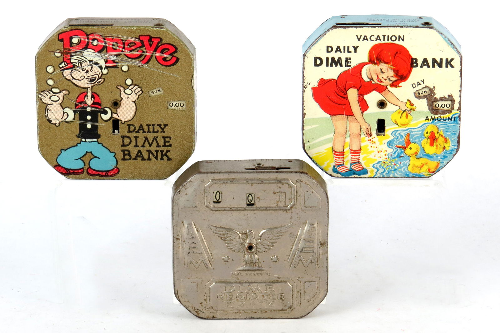 Lot of 3 Dime Register Banks (1 of 2)
