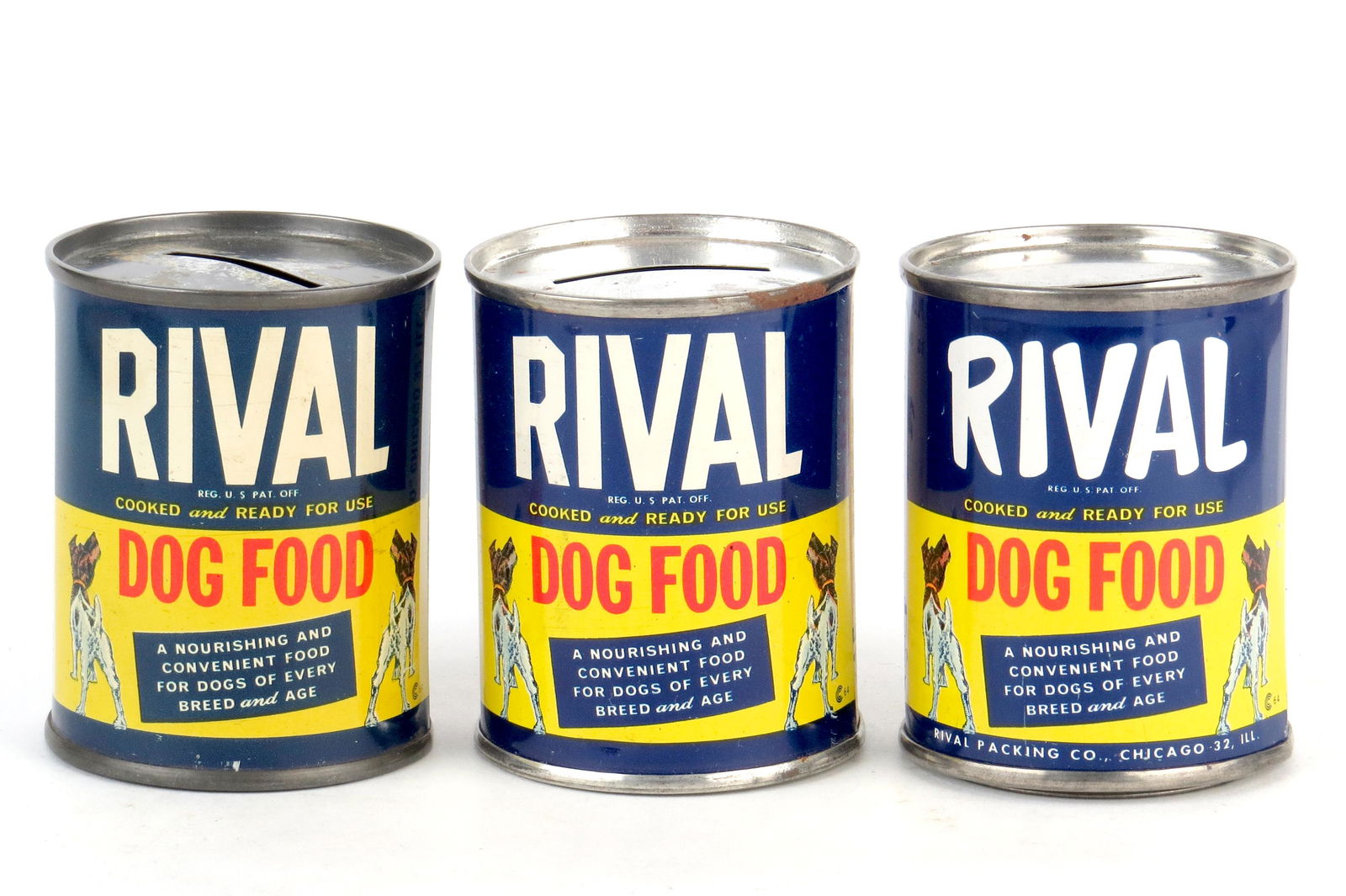 Lot of 3 Rival Dog Food Adv. Banks (1 of 2)