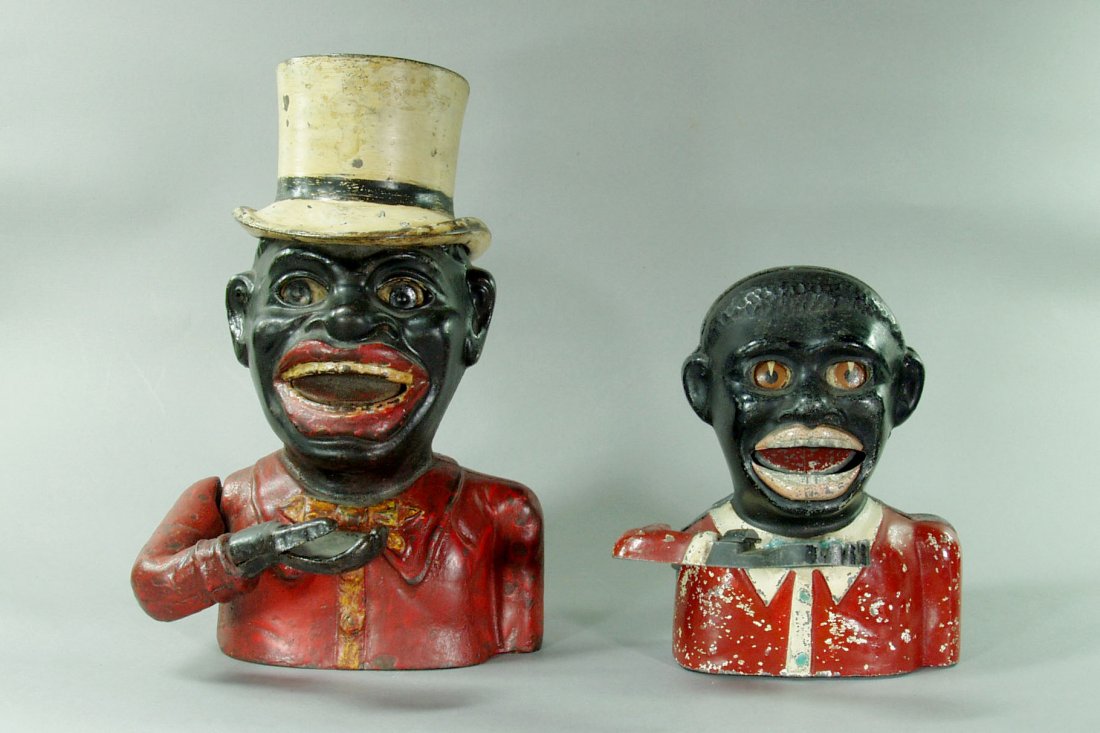 Lot of 2 Mech. Banks: Jolly N, High Hat (some rep: Lot of 2 Mech. Banks: Jolly N, High Hat (some repaint); Alum. Jolly N - Ci / Al