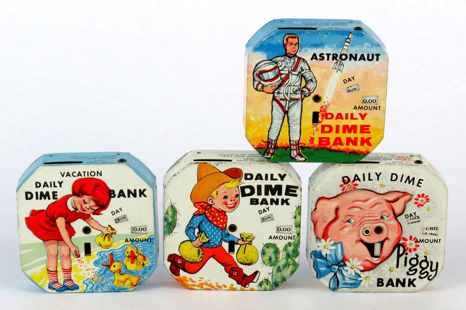 Lot of 4 "Daily Dime Banks" (1 of 2)