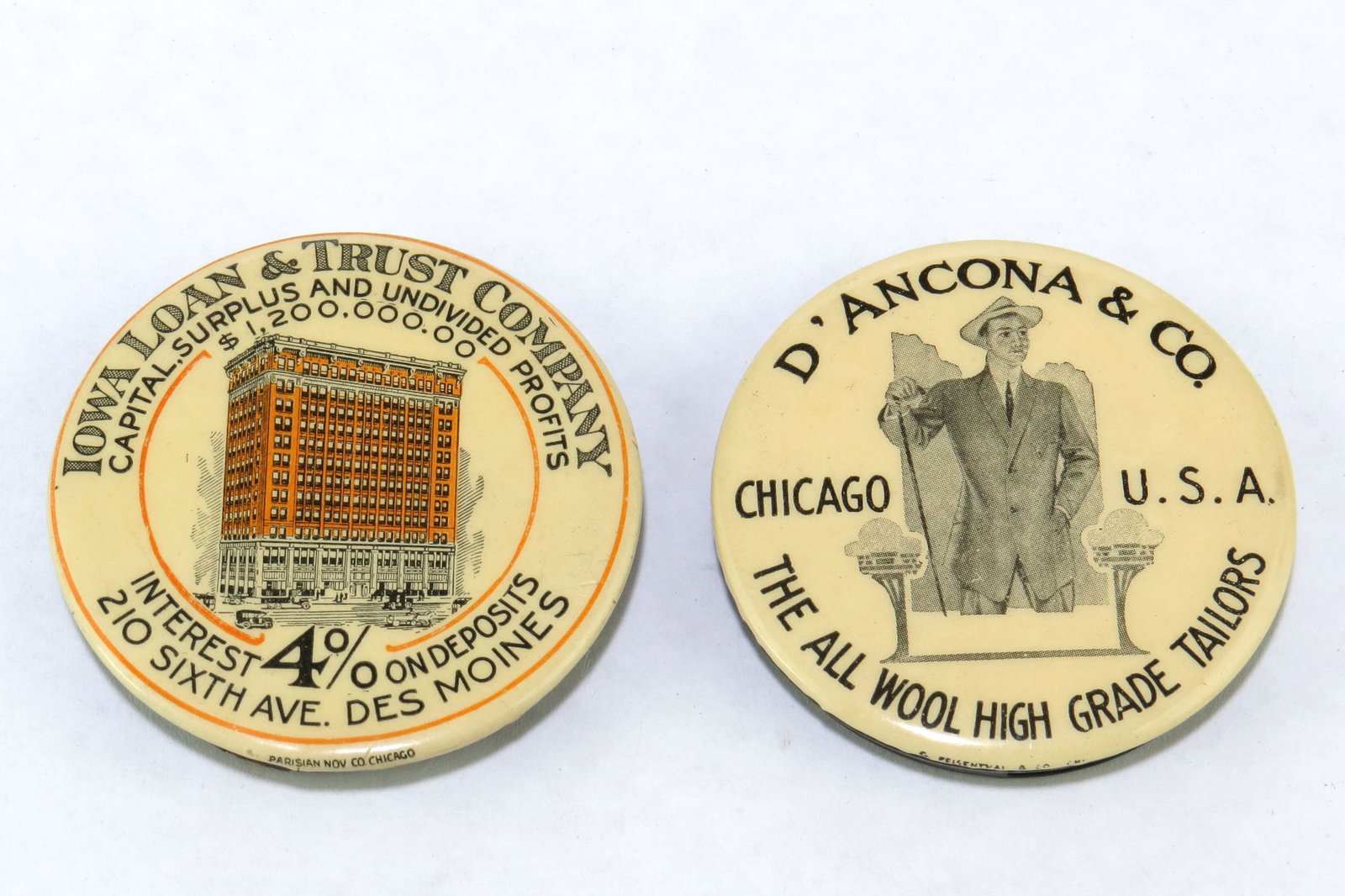 Lot of 2 Advertising Coin Holders (1 of 2)