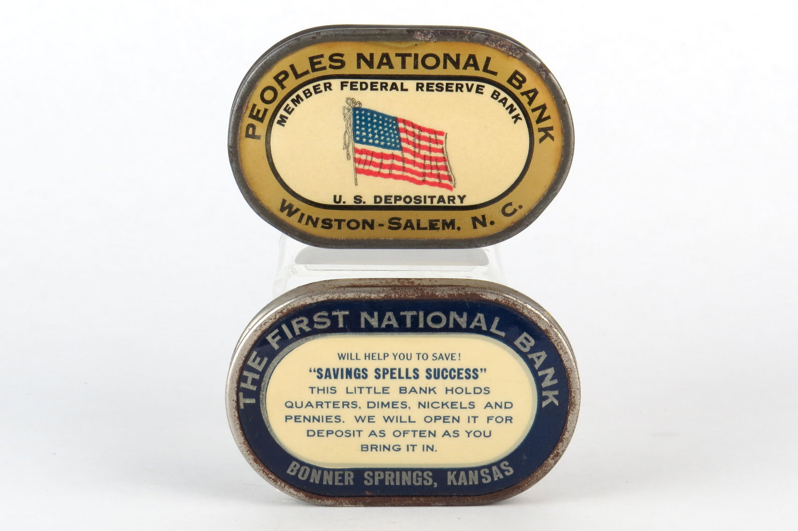 Lot of 2 Oval Pocket Banks (1 of 2)