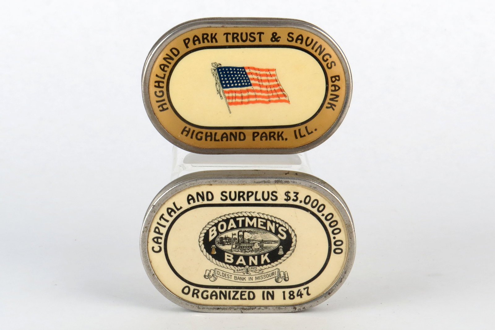 Lot of 2 Oval Pocket Banks (1 of 2)