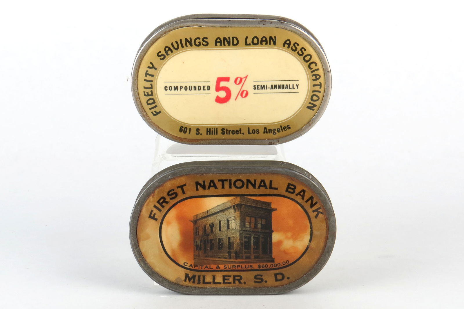 Lot of 2 Oval Pocket Banks (1 of 2)