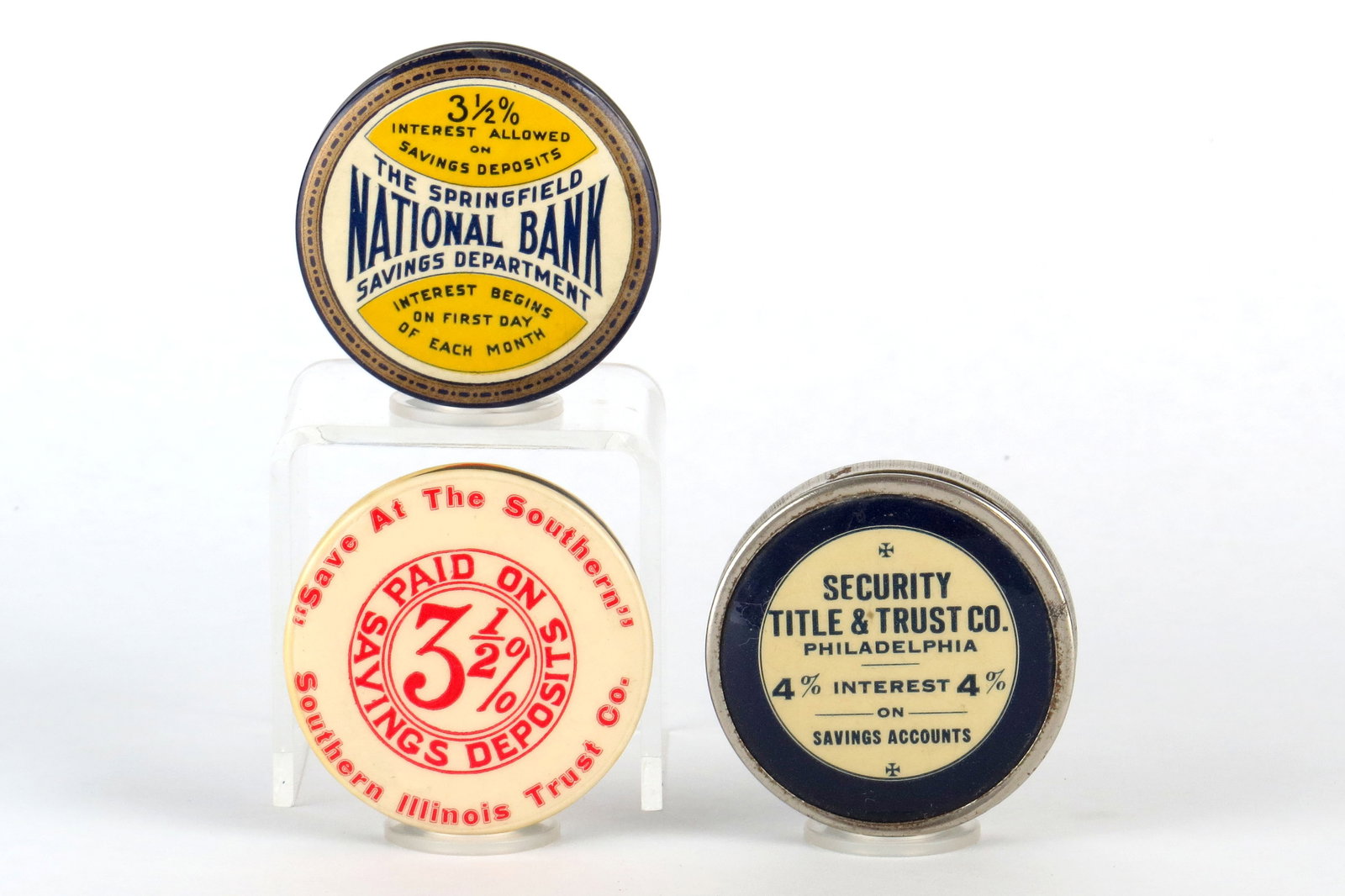 Lot of 3 Round Pocket Banks (1 of 2)