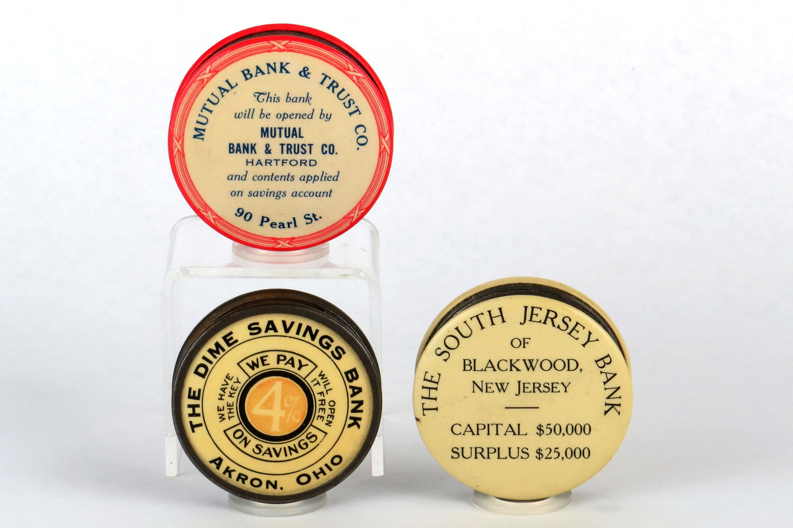 Lot of 3 Round Pocket Banks (1 of 2)