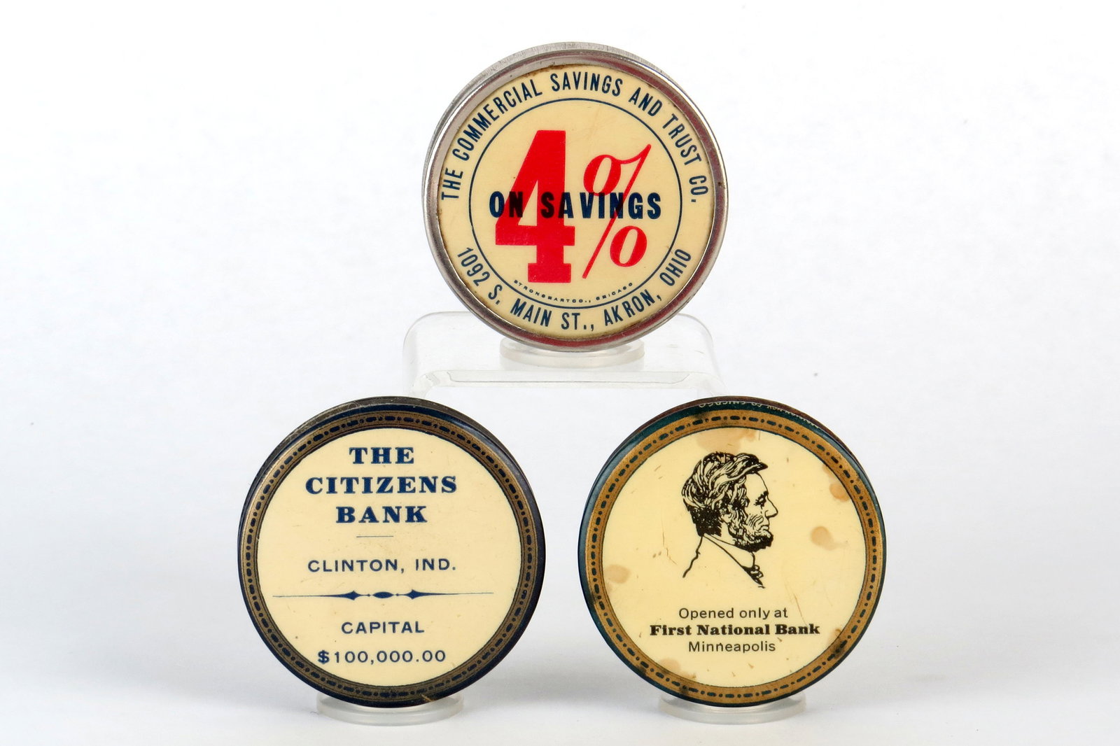 Lot of 3 Round Pocket Banks (1 of 2)