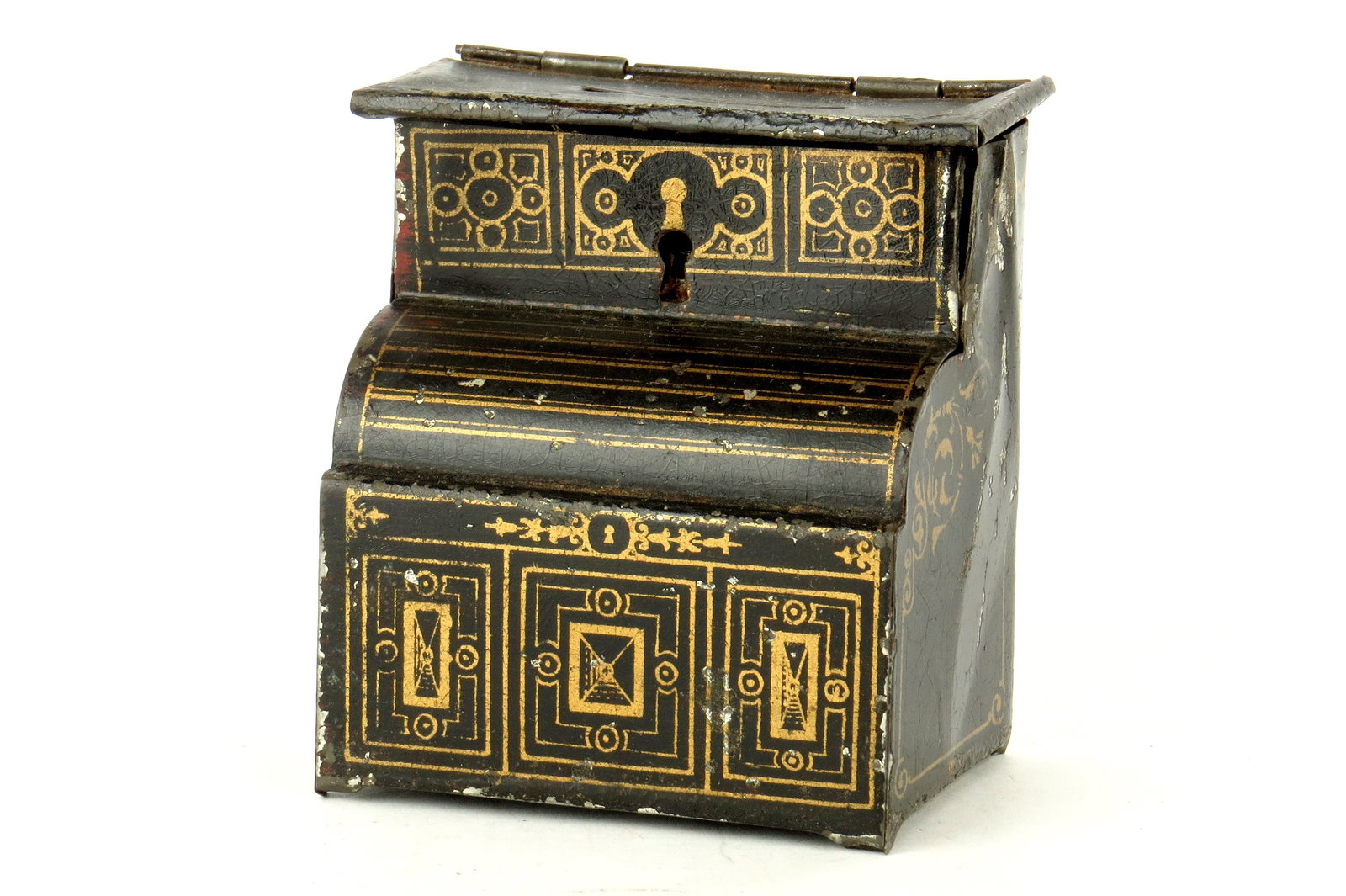 Roll Top Desk Bank: Roll Top Desk Bank, Tin, 3 3/8"