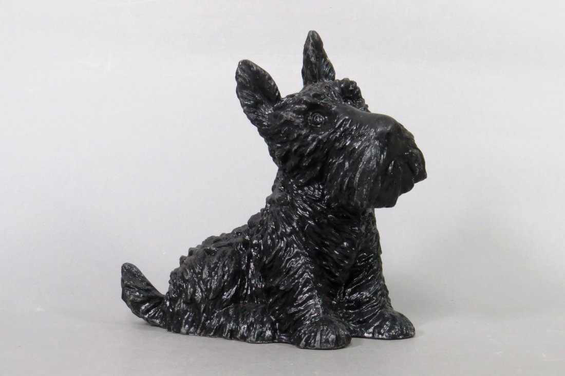 Seated Scottie, White Metal Bank (1 of 3)