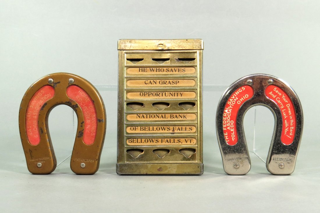 Lot of 3 Metal Pocket Banks (1 of 2)