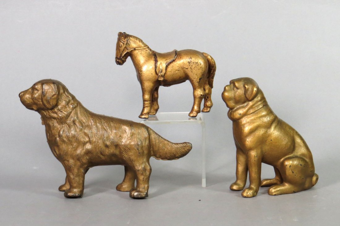 Lot of 3 CI Animal Banks (1 of 2)