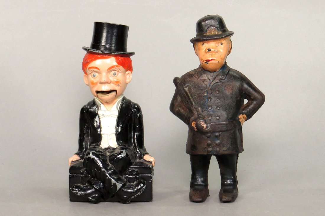 Lot of 2 Figural CI and Pot Metal Figural Banks (1 of 2)