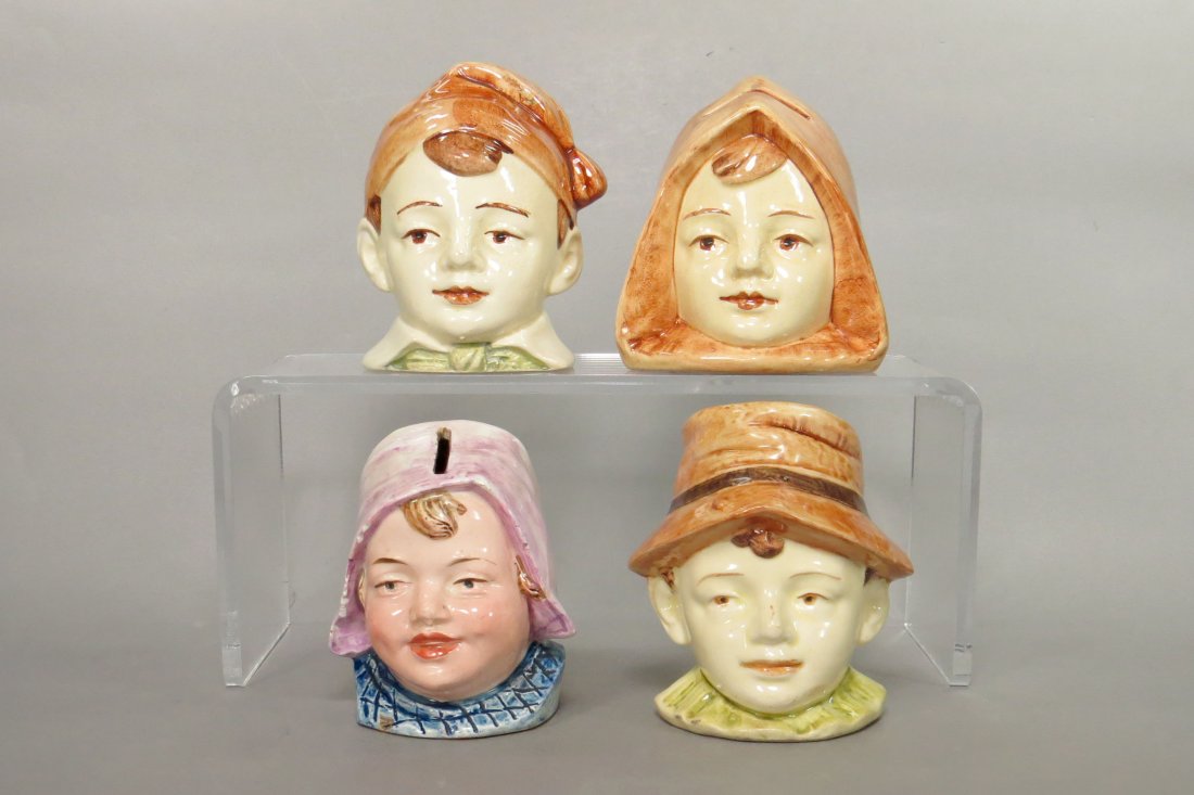 Lot of 4 Ceramic Bust Still Banks (1 of 3)