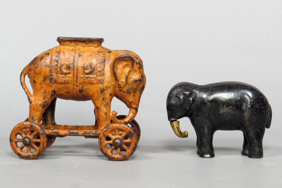 Lot of 2 CI Elephant Still Banks (1 of 2)