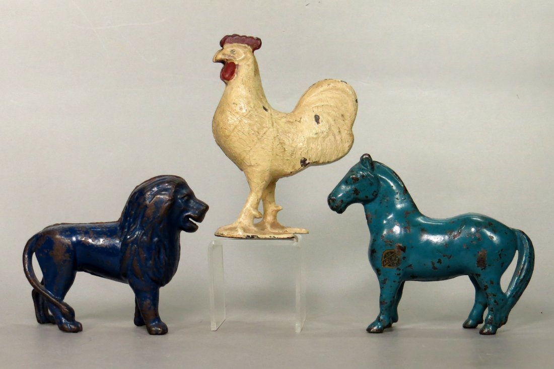 Lot of 3 CI Animal Banks (1 of 2)