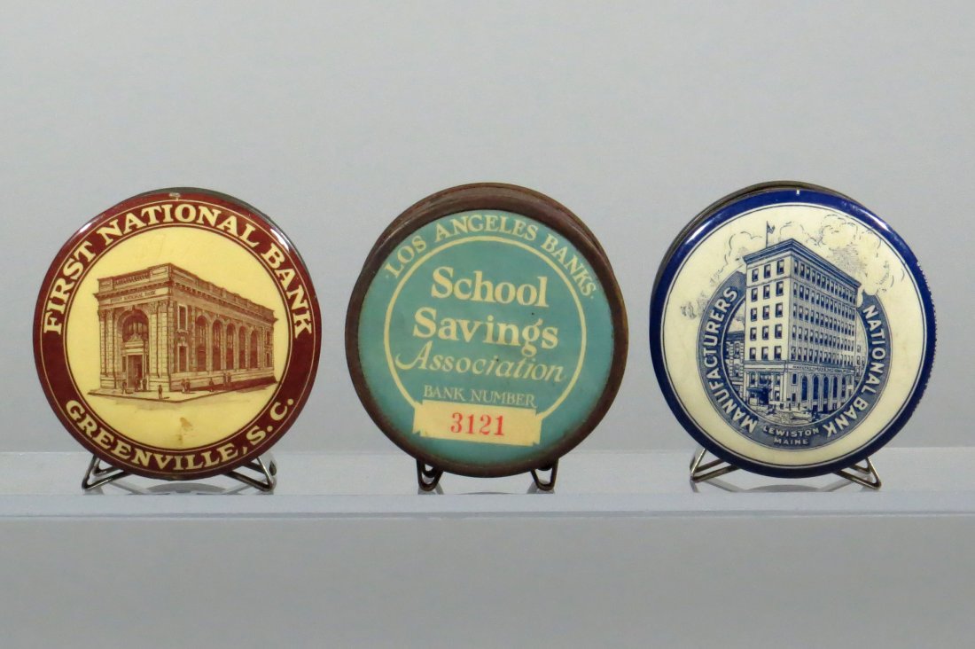 Lot of 3 Footed Fat Celluloid Banks (1 of 2)