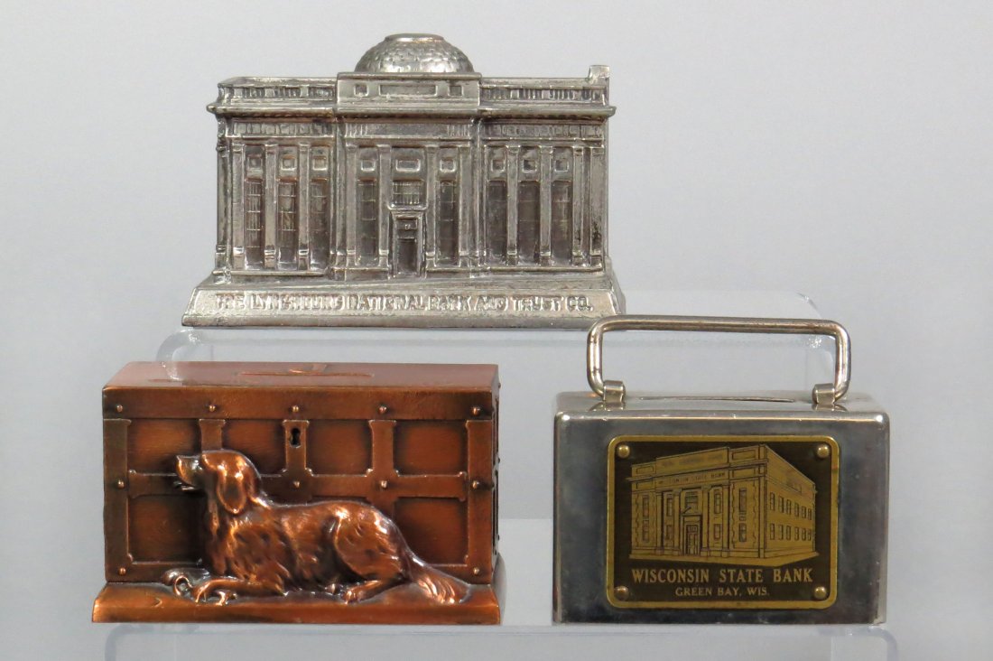 Lot of 3 Banks, pot metal, lead, and sheet steel (1 of 3)