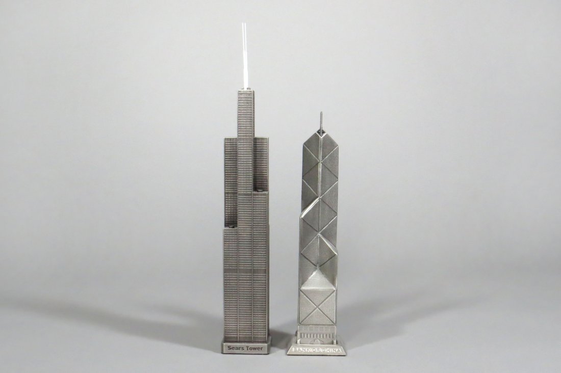 Lot of 2 Pewter Souvenir Buildings (1 of 1)