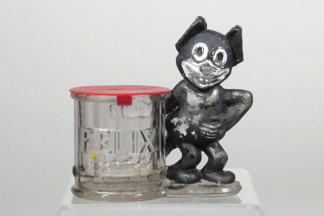 "Felix" Glass Candy Container/Bank (1 of 2)