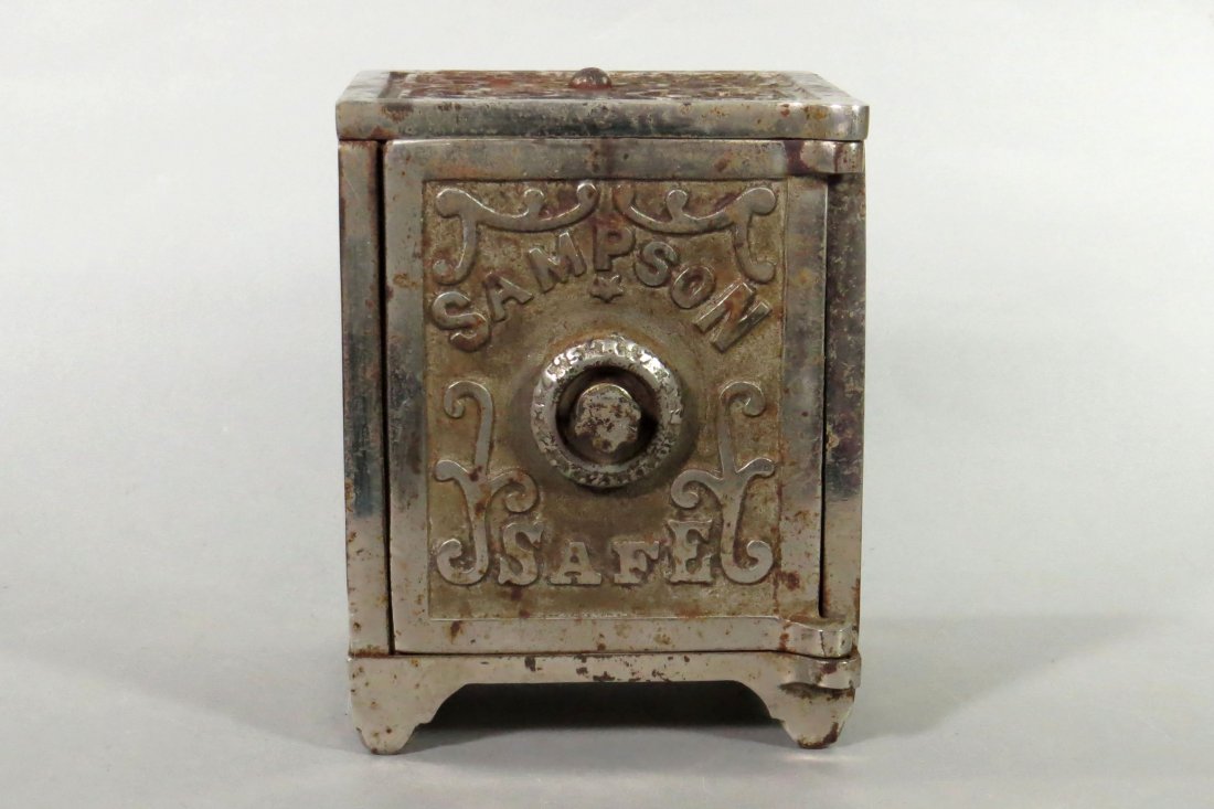 "Sampson Safe", CI Bank: "Sampson Safe", CI, 5 1/4", This safe dates from 1898 and the Spanish/American War with Admiral Sampson gained victory and honor on the seas around Cuba.