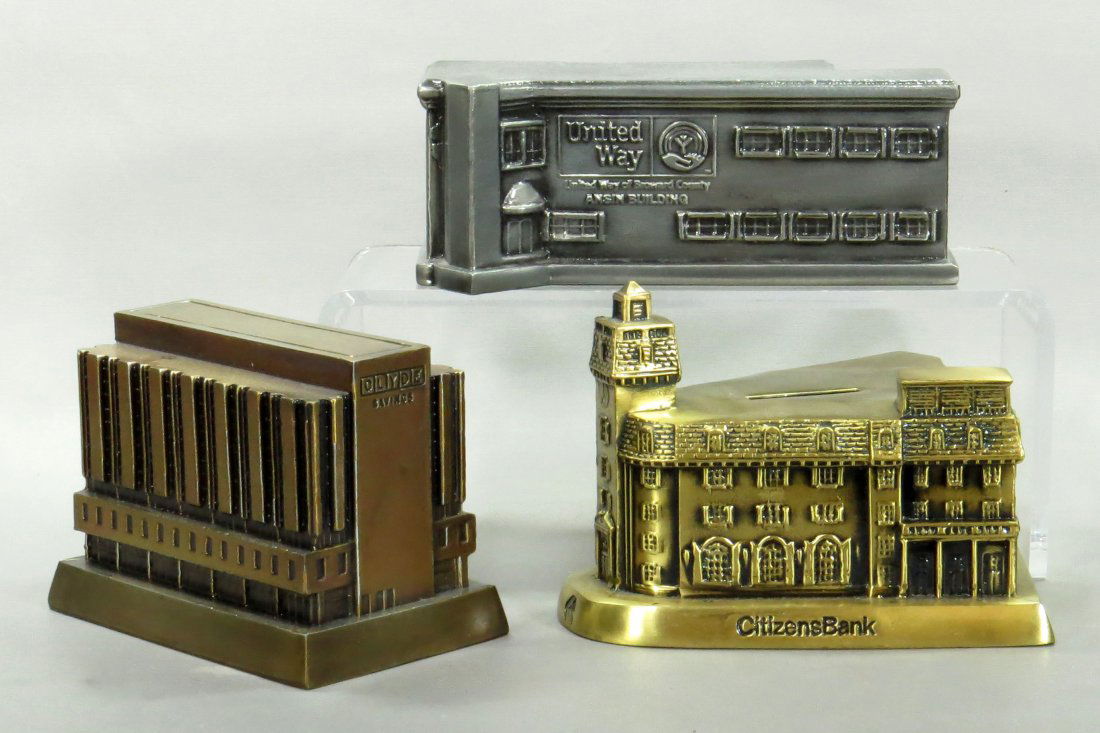 Lot of 3 Souvenir Building Banks (1 of 3)