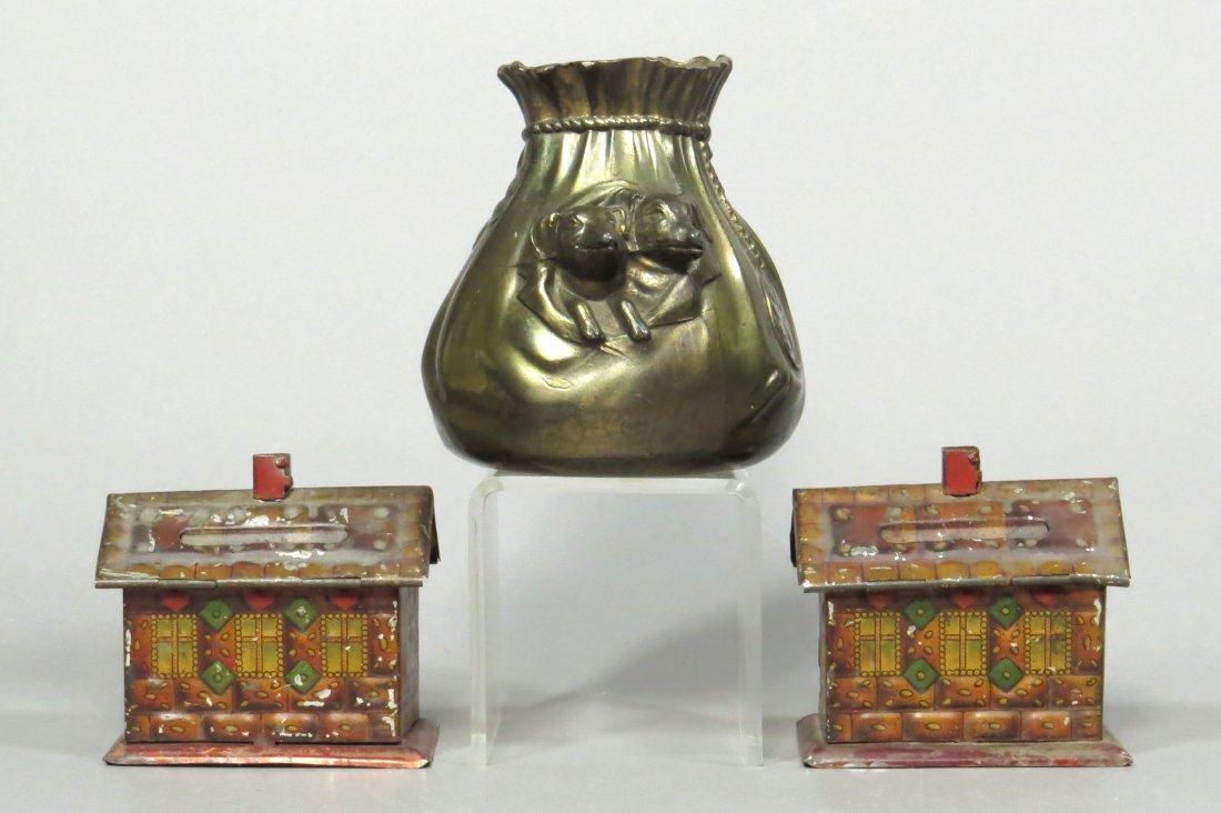 Lot of 3 Tin and Lead Banks (1 of 2)