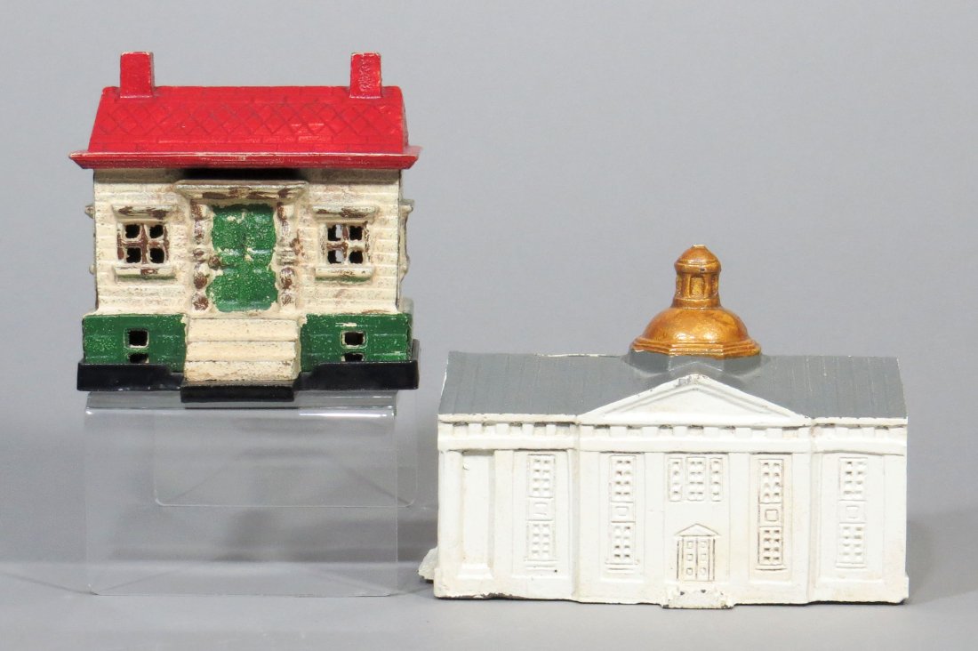 Lot of 2 CI Building Banks (1 of 3)