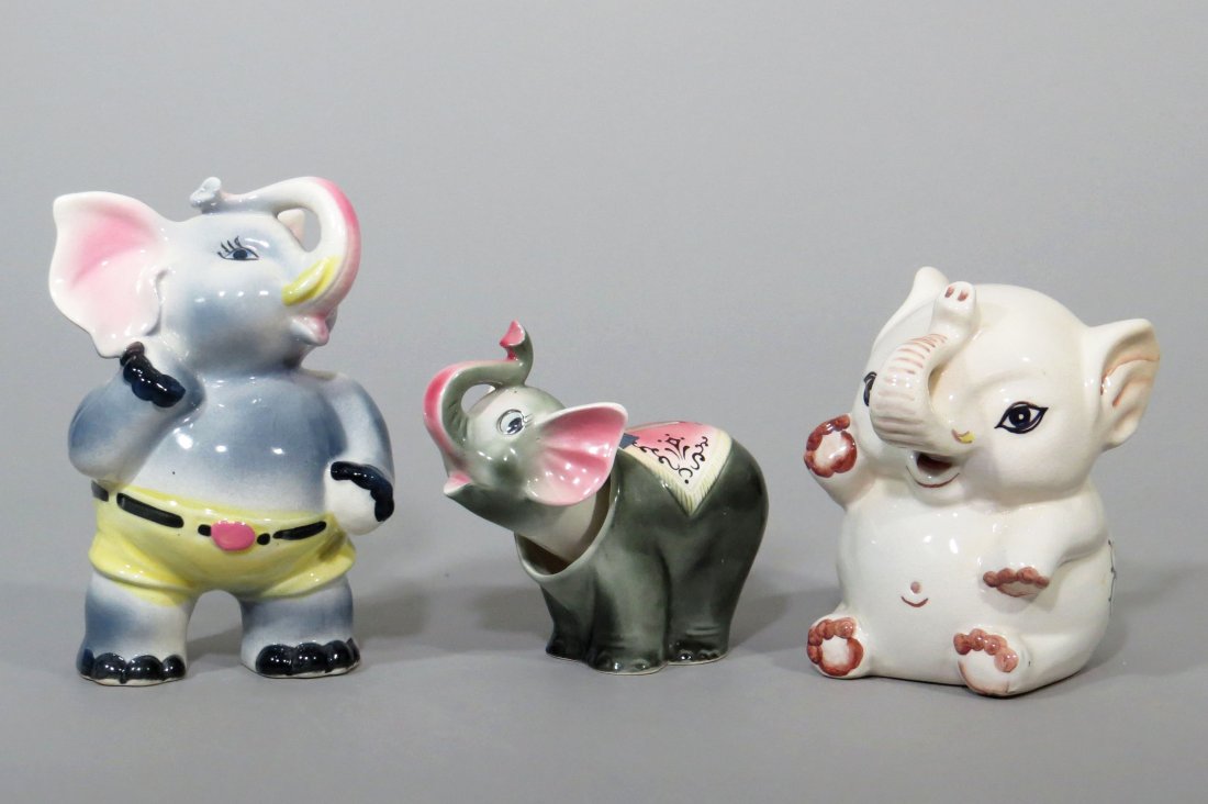 Lot of 3 Ceramic Elephant Banks (1 of 3)