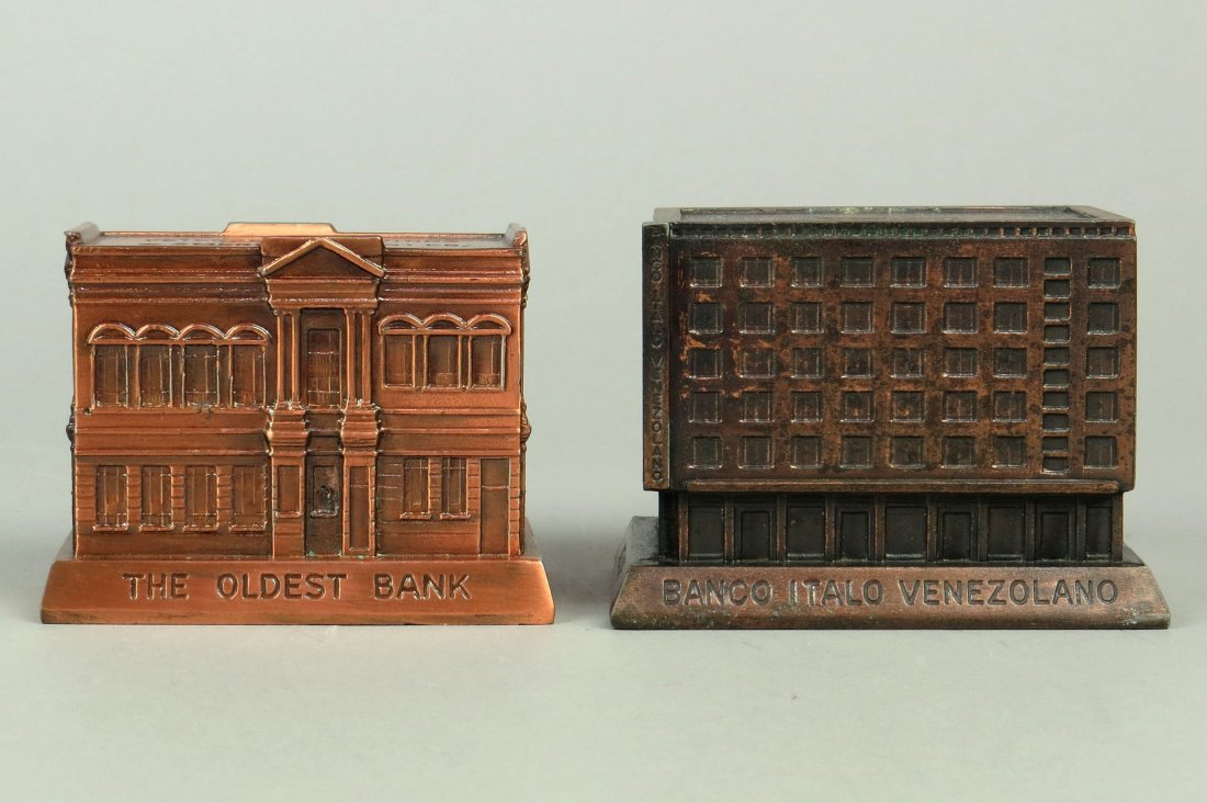 Lot of 2 Pot Metal Banthrico Banks (1 of 3)