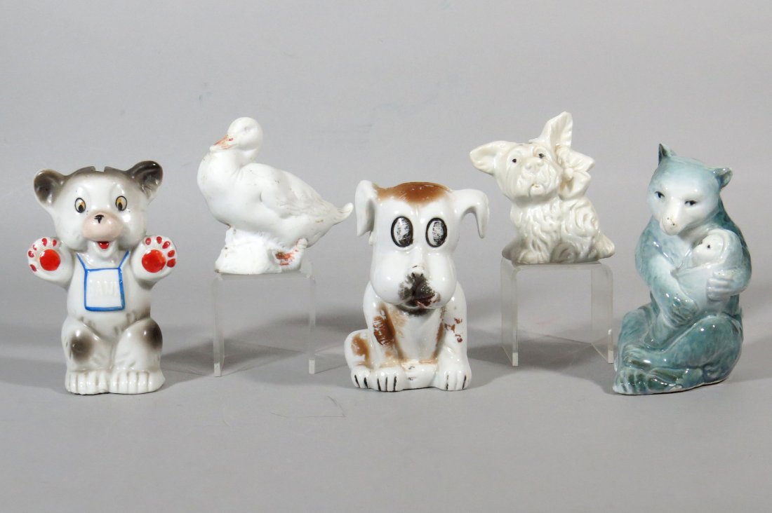 Lot of 5 Pottery Animal Banks (1 of 2)