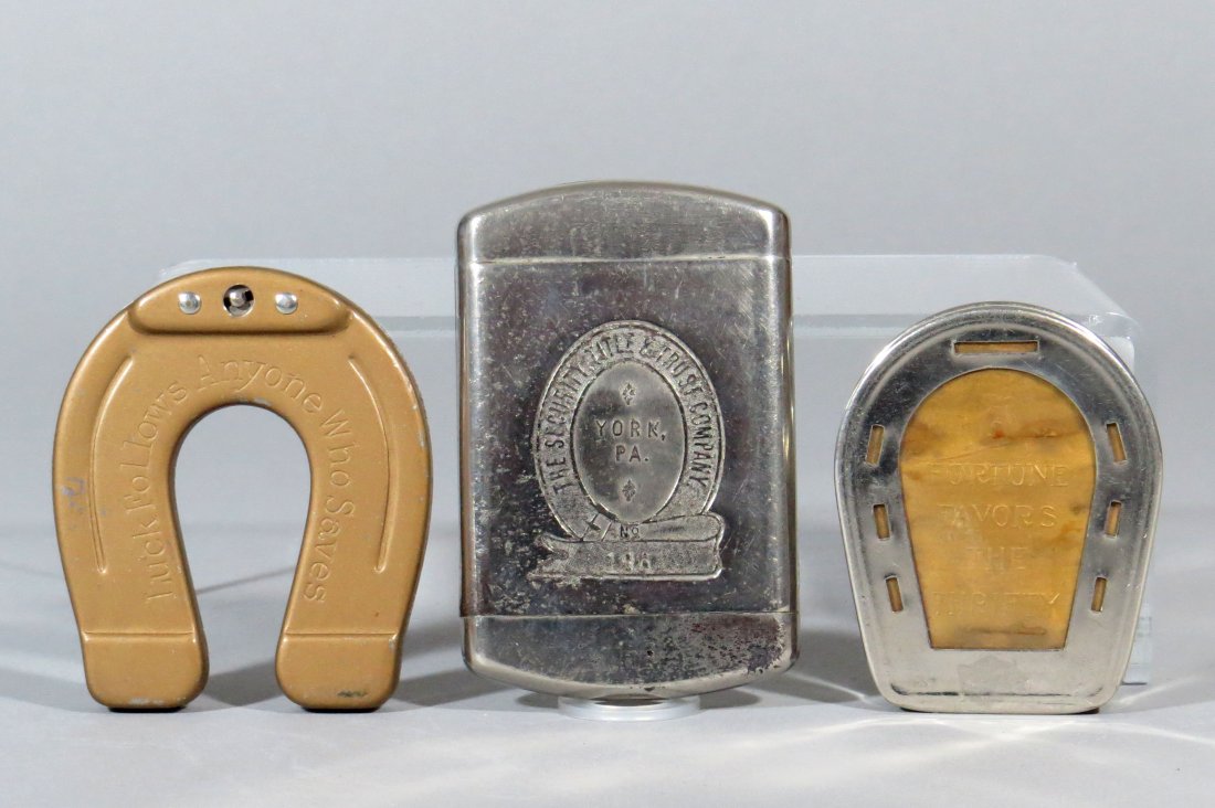 Lot of 3 Metal Pocket Banks (1 of 2)