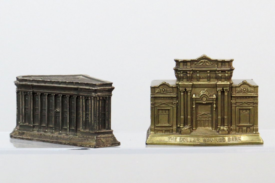 Lot of 2 Lead Rehberger Building Banks (1 of 3)