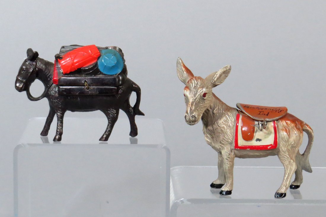 Lot of 2 Lead Donkey Banks (1 of 2)