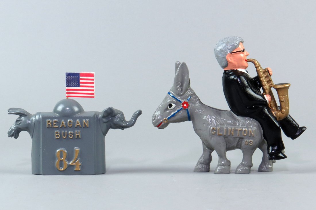 Lot of 2 Aluminum Political Banks (1 of 2)