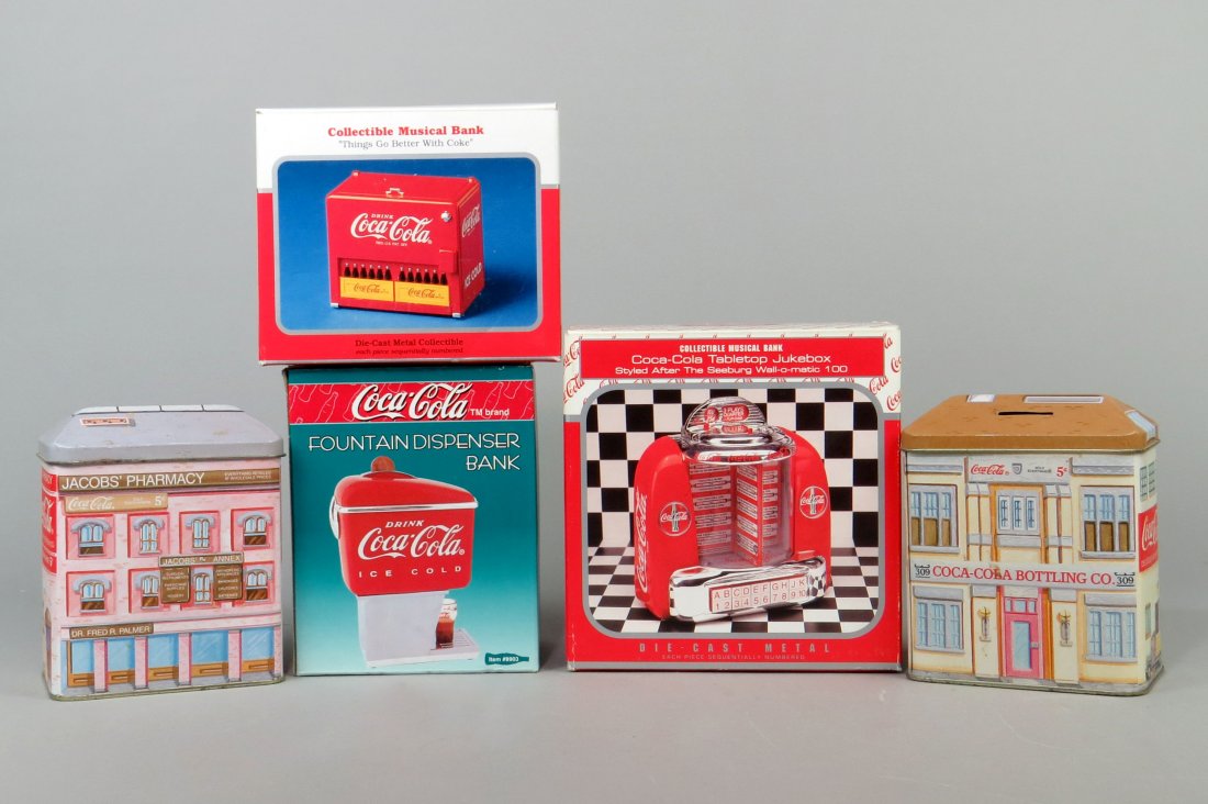 Lot of 5 Coca Cola Advertising Banks (1 of 1)