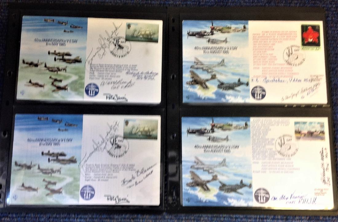 US fighter aces collection. Eight covers with 23: US fighter aces collection. Eight covers with 23 autographs. Four signed by Gabby Gabreski and others in Robert Johnson, Jerry Johnson, Jack Congar, Walter Berry, Richard Ashbury, Alex Vracui. Lt Gen