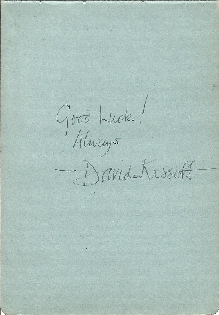 David Kossoff signed album page approx 7 x 5 inches. (1 of 1)