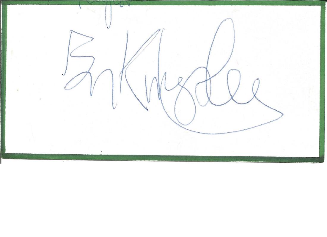 Sir Ben Kingsley signed piece approx 3 x 6 inches. Born (1 of 1)