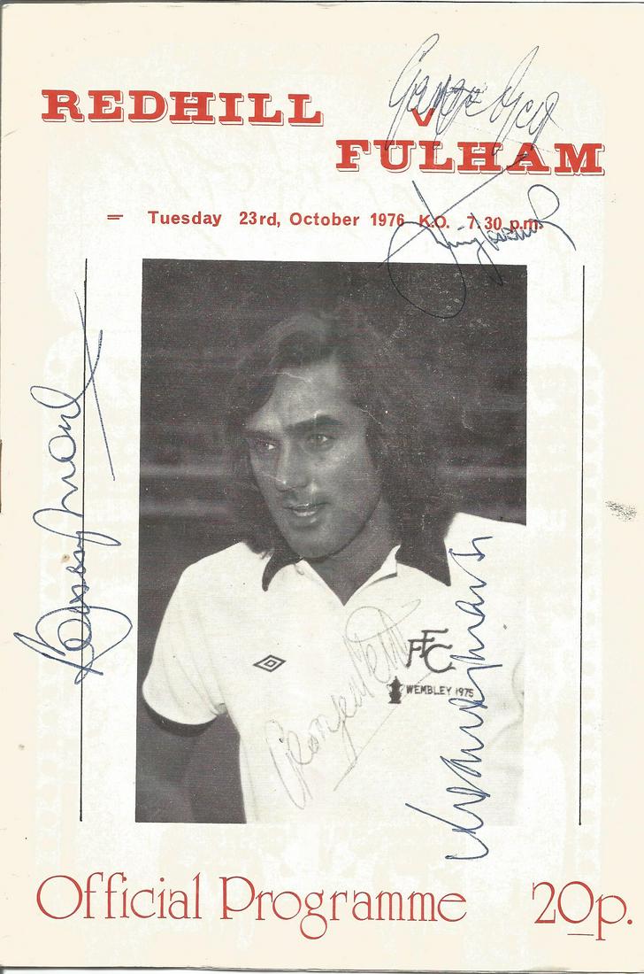Bobby Moore, George Best signed 1976 Redhill v Fulham (1 of 1)
