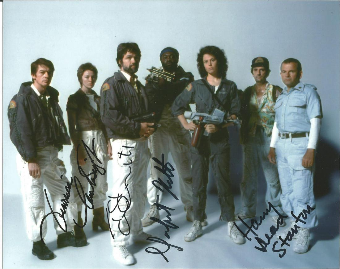 Alien 8x10 inch photo signed by actors Yaphet Kotto,: Alien 8x10 inch photo signed by actors Yaphet Kotto, Tom Skerritt, Veronica Cartwright and Harry Dean Stanton. Good Condition. All signed pieces come with a Certificate of Authenticity. We combine pos