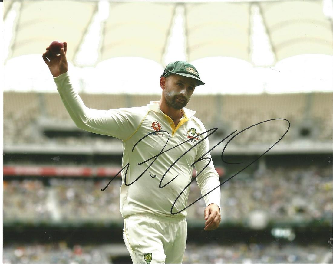 NATHAN LYONS signed Australia Cricket 8x10 Photo Est.: NATHAN LYONS signed Australia Cricket 8x10 Photo Est. £4-6. Good Condition. All signed pieces come with a Certificate of Authenticity. We combine postage on multiple winning lots and can ship wo