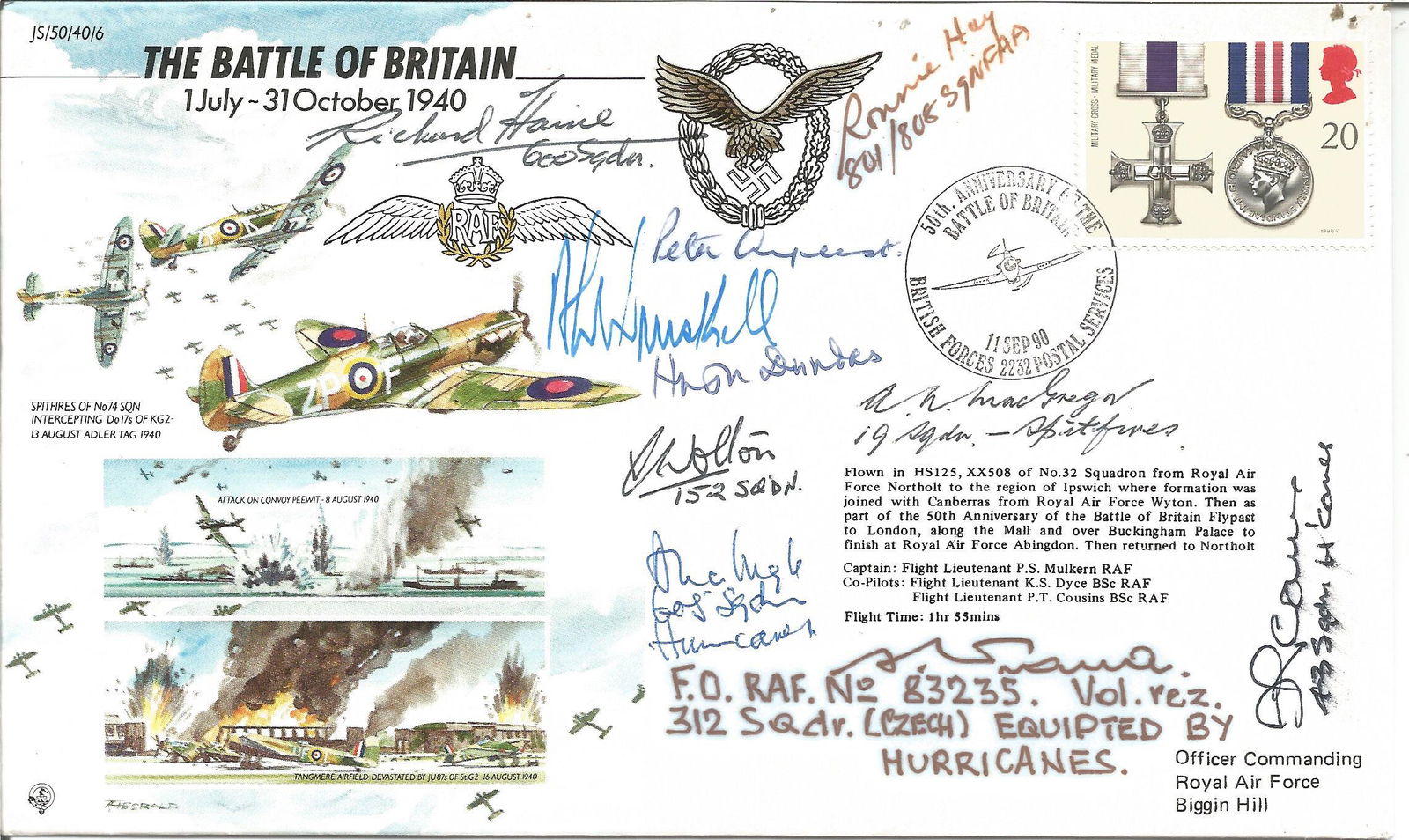 Ten Battle of Britain pilots signed JS50. 50th ann BOB (1 of 1)